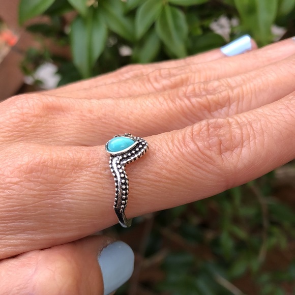 Turquoise Boho Stackable Ring - Picture 2 of 8